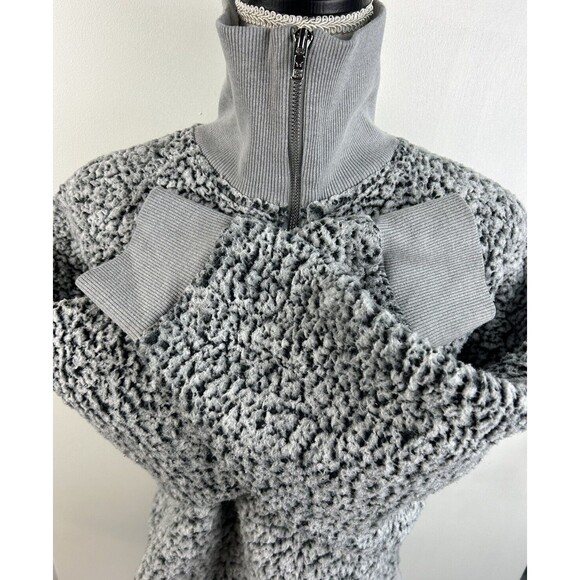 PINK by Victoria's Secret Gray Sherpa Quarter Zip Pullover Large - Picture 9 of 11